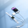 Miniatyrbild 4 av 7: Joyroom 3in1 USB-A till 2x Lightning och Apple watch Laddare 1.2m