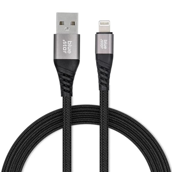Blue Star USB-A till Lightning kabel 1.2m - Svart