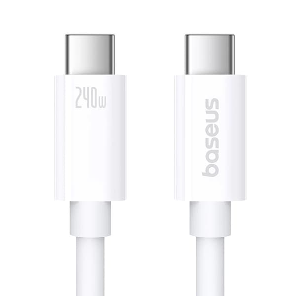 Baseus USB-C till USB-C kabel 240W PD 8K 60Hz 1m - Vit