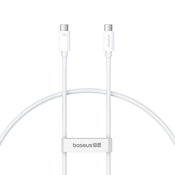Baseus USB-C till USB-C kabel 240W PD 8K 60Hz 1m - Vit