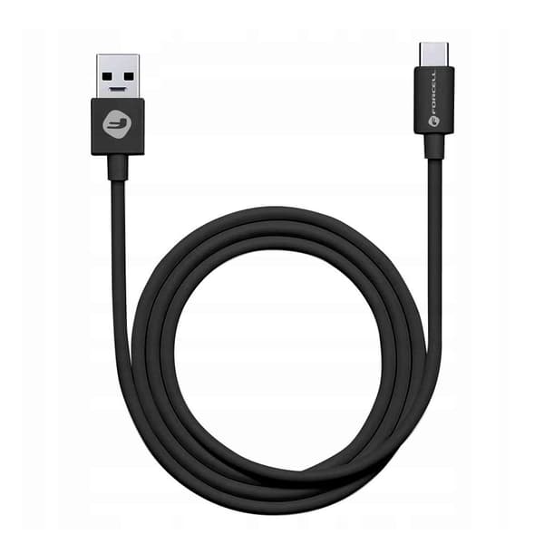 FORCELL USB-C till USB-A kabel 3.0 3A C398 TUBE svart 1m