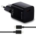 Miniatyrbild 1 av 2: Champion Snabbladdare Kit USB-C till USB-C 30W PD - Svart