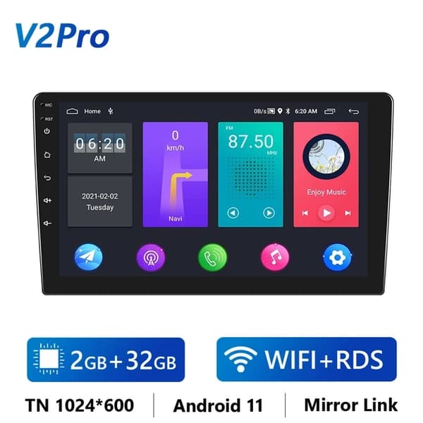 Bil Multimedia Afspiller, Android Autoradio, GPS, 1 16G Kun Radio