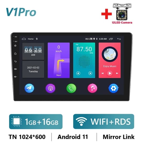Bil Multimedia Afspiller, Android Autoradio, GPS, 1 16G Kun Radio
