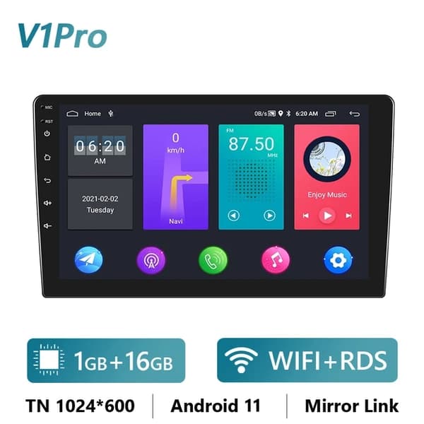 Bil Multimedia Afspiller, Android Autoradio, GPS, 1 16G Kun Radio