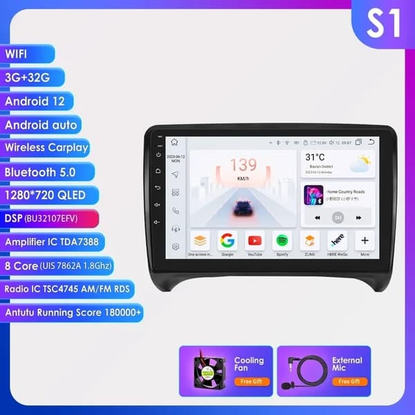 Bil Stereo, Multimedie Videoafspiller, Navigation, 10,33 tommer S8