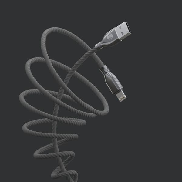 Forever Tornado USB-A till Lightning kabel 1m 3A - Svart