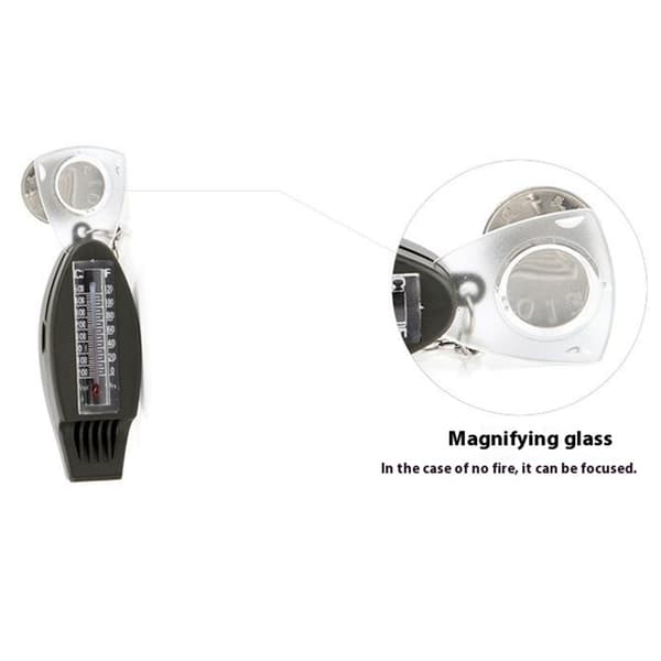 Multifunktion 4 i 1 Visselpipa Kompass Förstoringsglas Termometer