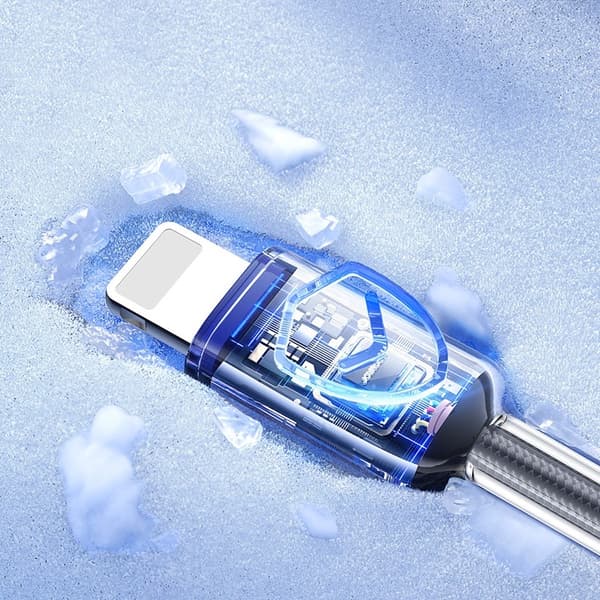 Joyroom S-A42 USB-A - Lightning 3A 1.2m Kabel Crystal-Clear Series - Svart