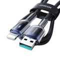 Miniatyrbild 9 av 11: Joyroom S-A42 USB-A - Lightning 3A 1.2m Kabel Crystal-Clear Series - Svart