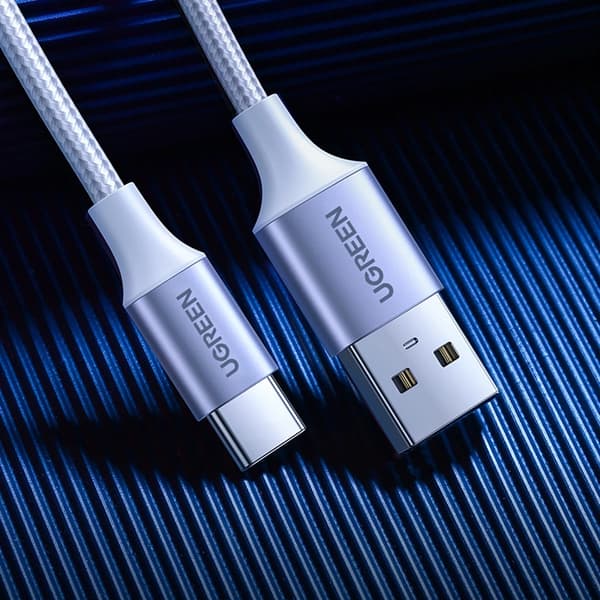 Ugreen USB-A Till USB-C 3A Kabel 0.5m QC US288 - Vit
