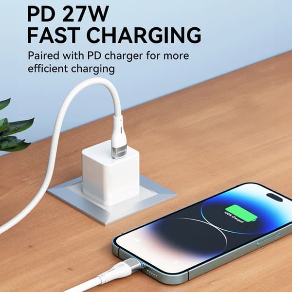 Wozinsky USB-C till Lightning kabel PD 27W 1m - Vit