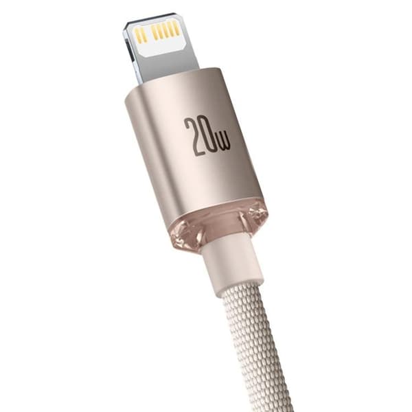 Baseus USB-C Till Lightning Kabel 20W 2m Crystal Shine - Rosa