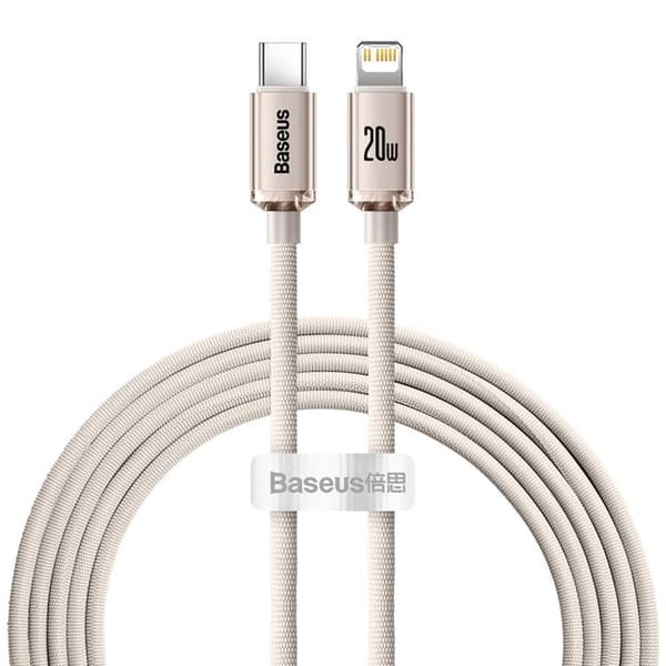 Baseus USB-C Till Lightning Kabel 20W 2m Crystal Shine - Rosa