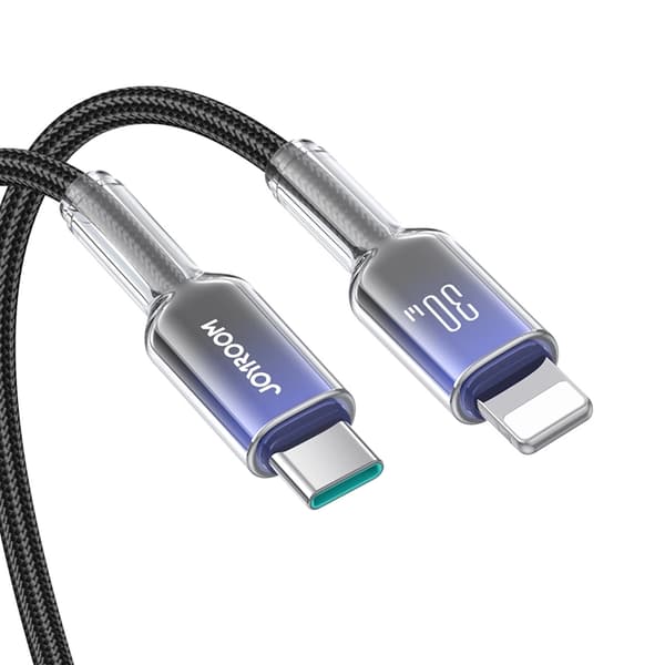 Joyroom S-A42 USB-C - Lightning 30W 1.2m Kabel Crystal-Clear Series - Svart