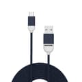 Miniatyrbild 1 av 2: Pantone USB/MicroUSB 1.5m Kabel 2.4A PT-MC001-5 2380C Marinblå