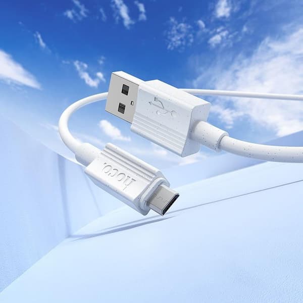 HOCO USB Till MicroUSB 1m Kabel 2.4A X107 - Vit