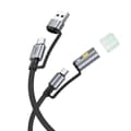 Miniatyrbild 1 av 6: Hoco USB-A/USB-C Till USB-C, LED-ljus 60W 3A Kabel 1.2m U138 - Svart
