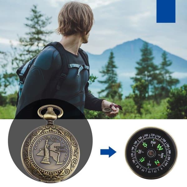 Emagtech retro bärbar överlevnads kompass för camping, vandring, jakt, utomhusaktiviteter