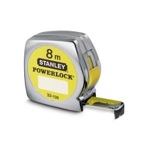 Powerlock stållinjal 8 mx 25 mm volym förkromad - fritt utrymme 12