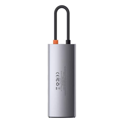 Hub 6in1 Baseus Metal Gleam Series, USB-C to 3x USB 3.0 + HDMI + USB-C PD + Ethernet RJ45