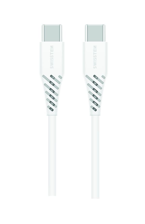 Swissten Datový Kabel TPE USB-C/USB-C Power delivery 5A (100W) 1,5 M bílý