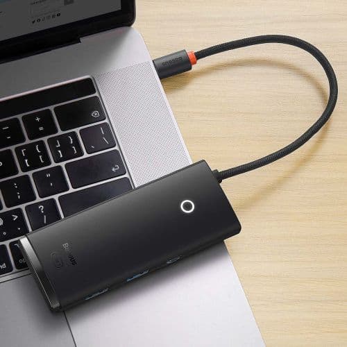 Baseus HUB Lite Series 5-in-1 Multifunctional (Type-C to 2x USB 3.0 / Type-C / HDMI 1.4 / SD/TF) Black (WKQX050001)