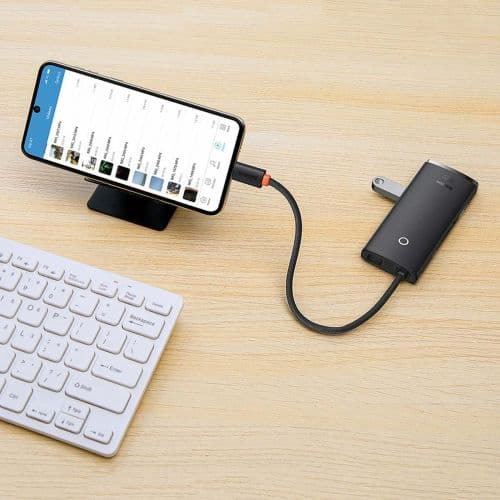Baseus HUB Lite Series 5-in-1 Multifunctional (Type-C to 2x USB 3.0 / Type-C / HDMI 1.4 / SD/TF) Black (WKQX050001)
