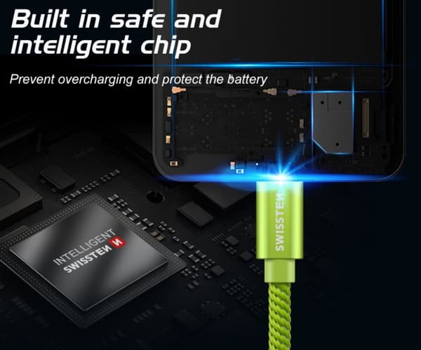 Swissten Textile Universal Quick Charge 3.1 USB-C Data and Charging Cable 1.2m