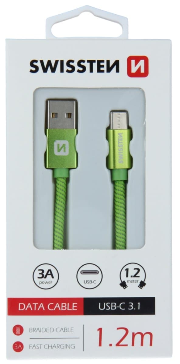 Swissten Textile Universal Quick Charge 3.1 USB-C Data and Charging Cable 1.2m