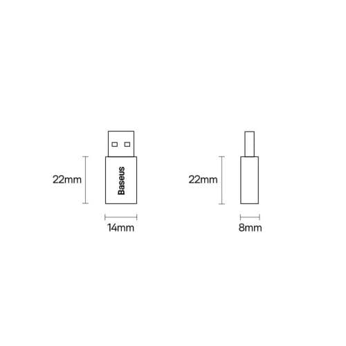 Adapteris Baseus Ingenuity Mini OTG USB- A - USB Type-C