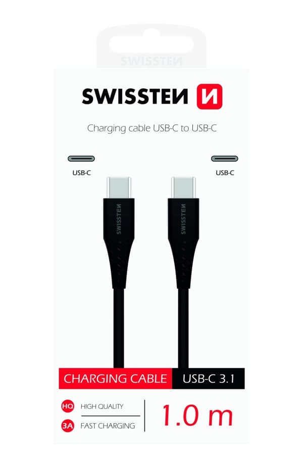 Swissten Basic Universal Quick Charge 3.1 USB-C to USB-C Data and Charging Cable 1m