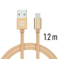 Miniatyrbillede 4 af 5: Swissten Datový Kabel Textile Usb / Usb-C 1,2 M Zlatý