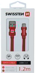 Miniatyrbild 5 av 5: Swissten Datový Kabel Textile Usb / Usb-C 1,2 M Červený