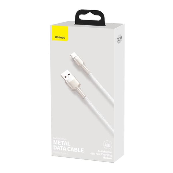 USB cable for USB-C Baseus Cafule, 66W, 2m (white)