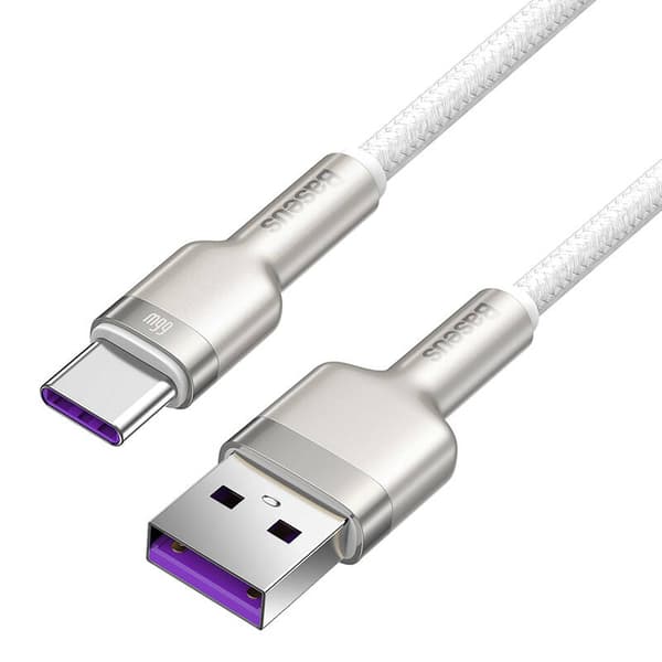 USB cable for USB-C Baseus Cafule, 66W, 2m (white)