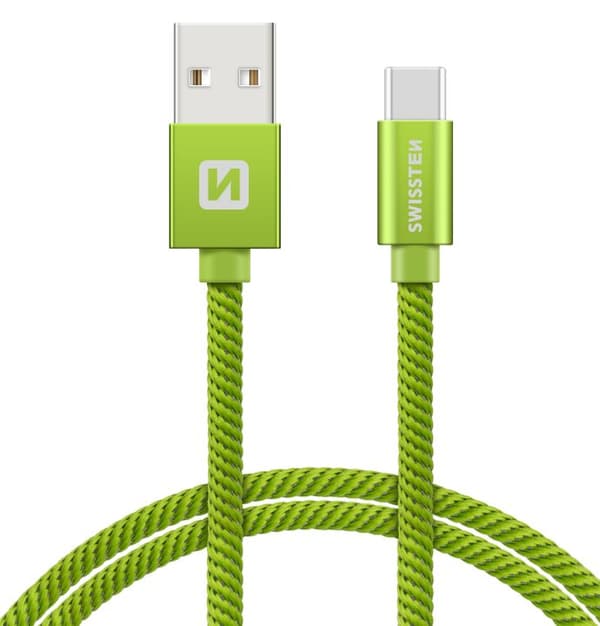 Swissten Datový Kabel Textile Usb / Usb-C 2,0 M Zelený
