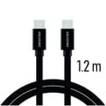 Miniatyrbilde 3 av 4: Swissten Datový Kabel Textile USB-C / USB-C 1,2 M Černý