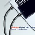 Miniatyrbilde 2 av 4: Swissten Datový Kabel Textile USB-C / USB-C 1,2 M Černý