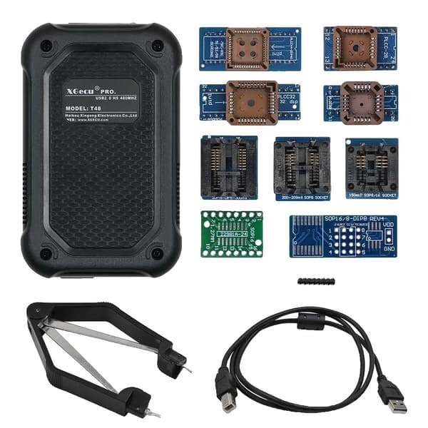 XGecu T48 Programmer, understøtter 34000+ IC'er, 56-kanals højhastighedsprogrammering,T48 10 Adaptere