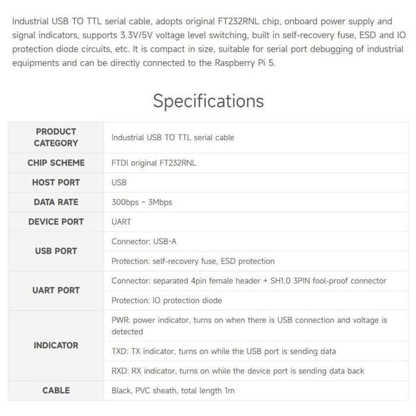 Utvecklingsprogramvara - Waveshare programmeringsprogramvara - USB TILL TTL (D)
