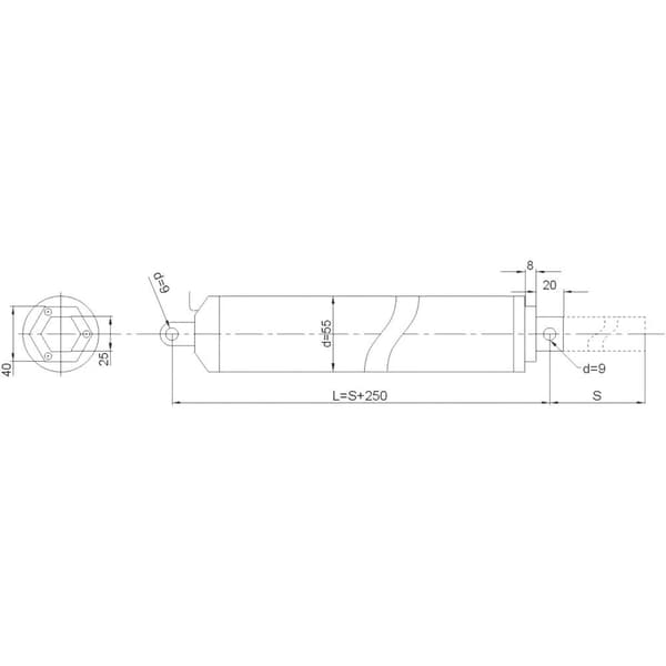 Drive System Europe by MSW Elektrisk cylinder DSAK4-24-100-300-IP54 10070186 Slaglängd 300 mm Dragkraft 100 N 24 V/DC 1