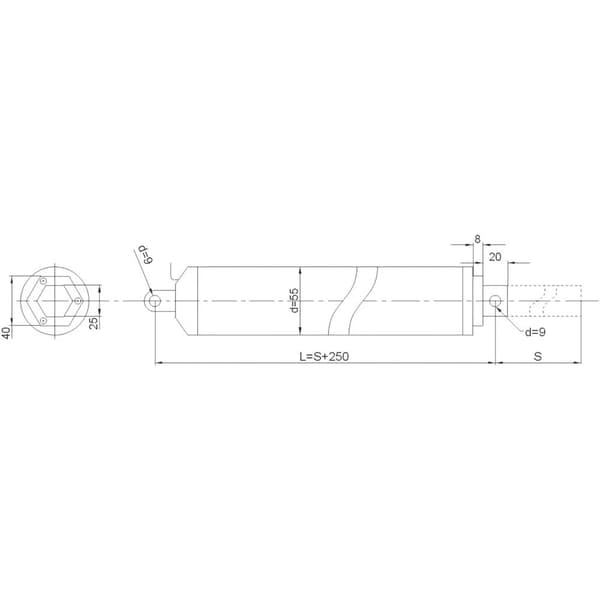 Drive System Europe by MSW Elektrisk cylinder DSAK4-24-100-500-IP54 10070185 Slaglängd 500 mm Dragkraft 100 N 24 V/DC 1