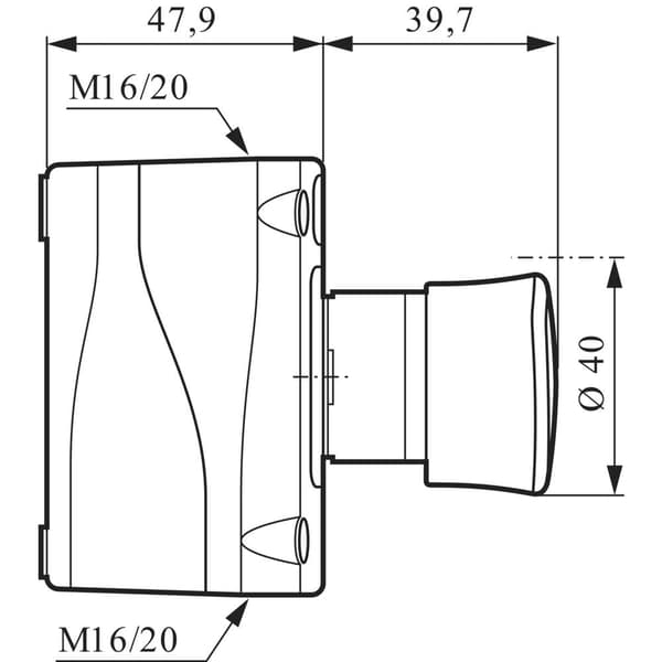 BACO LBX130008 Nödstoppsknapp med hölje 240 V/AC 2.5 A 1 NC IP66 1 st