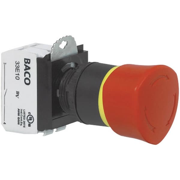 BACO L22ER01D Nödstoppsbrytare Plastfrontring, Svart 600 V 10 A IP69 K (i inbyggt tillstånd) 1 st