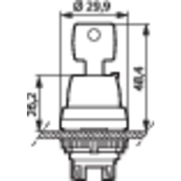 BACO BAL21LF00 L21LF00 Nyckelbrytare Plastfrontring, förkromad 1 x 90 ° 1 st