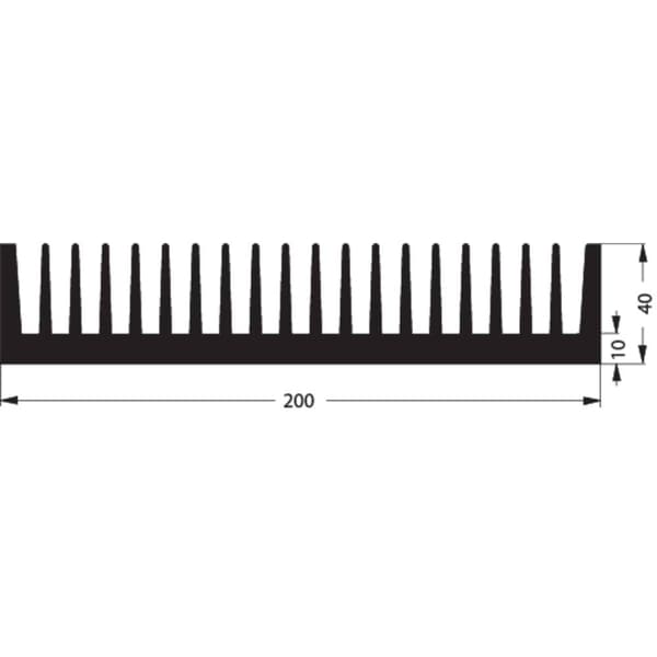 Fischer Elektronik 10020503 SK 47 100 SA Kylfläns 0.7 K/W (L x B x H) 100 x 200 x 40 mm