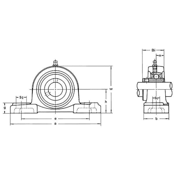 HTB UCP 210 Stålager Gjutjärn Borrdiameter 50 mm Håldistans 159 mm