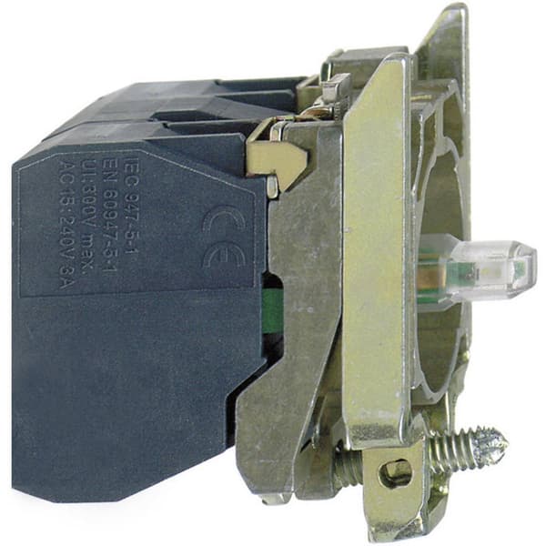 Schneider Electric ZB4BW0B11 Hjälpbrytare, LED-element med monteringsadapter, med lampsockeln 1 NO Vit momentan 24 V/DC