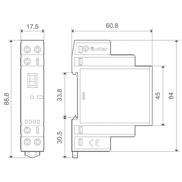Finder 22.32.0.120.1520 Kontaktor 1 NO, 1 NC 120 V/DC, 120 V/AC 25 A 1 st